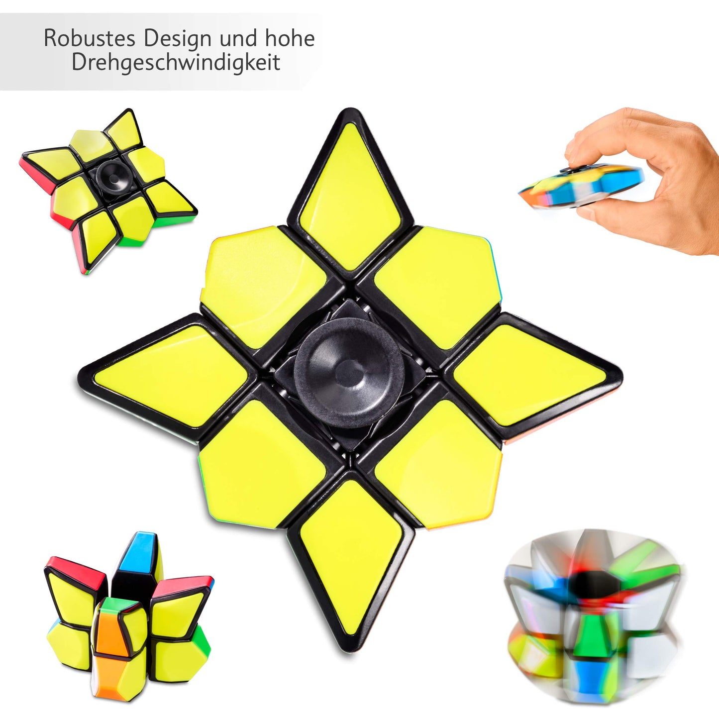 CUBIDI Star Fidget Cube Spinner 2-in-1 Toy – Anti-Stress Desk Cube