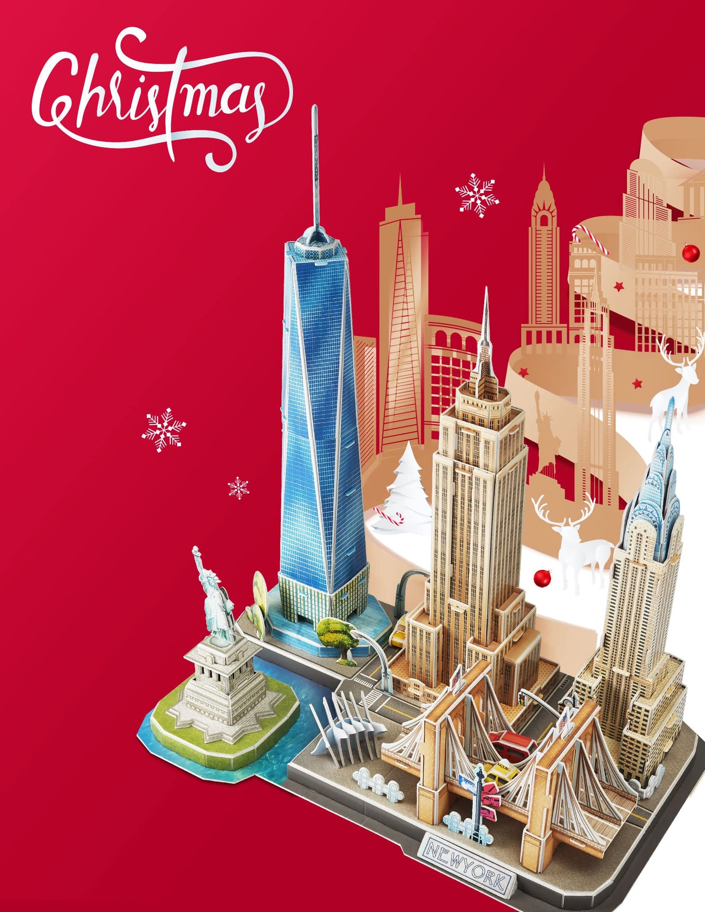 CubicFun 3D Puzzle NYC – 5-in-1 City Model Kit for Kids 8-12 | STEM Arts & Crafts