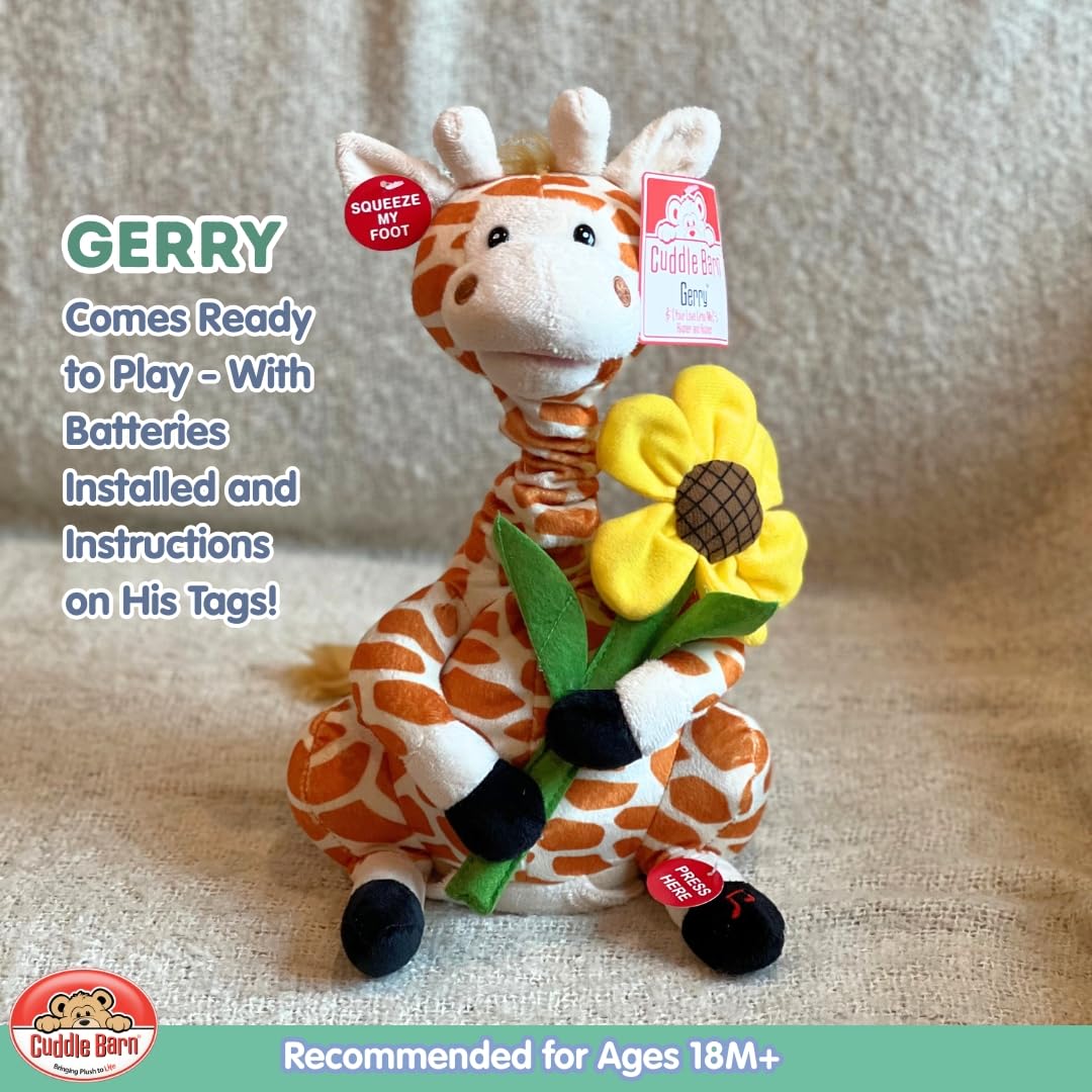 Cuddle Barn Gerry — Animated Plush Giraffe with Neck Growth & Song (12 Inches)