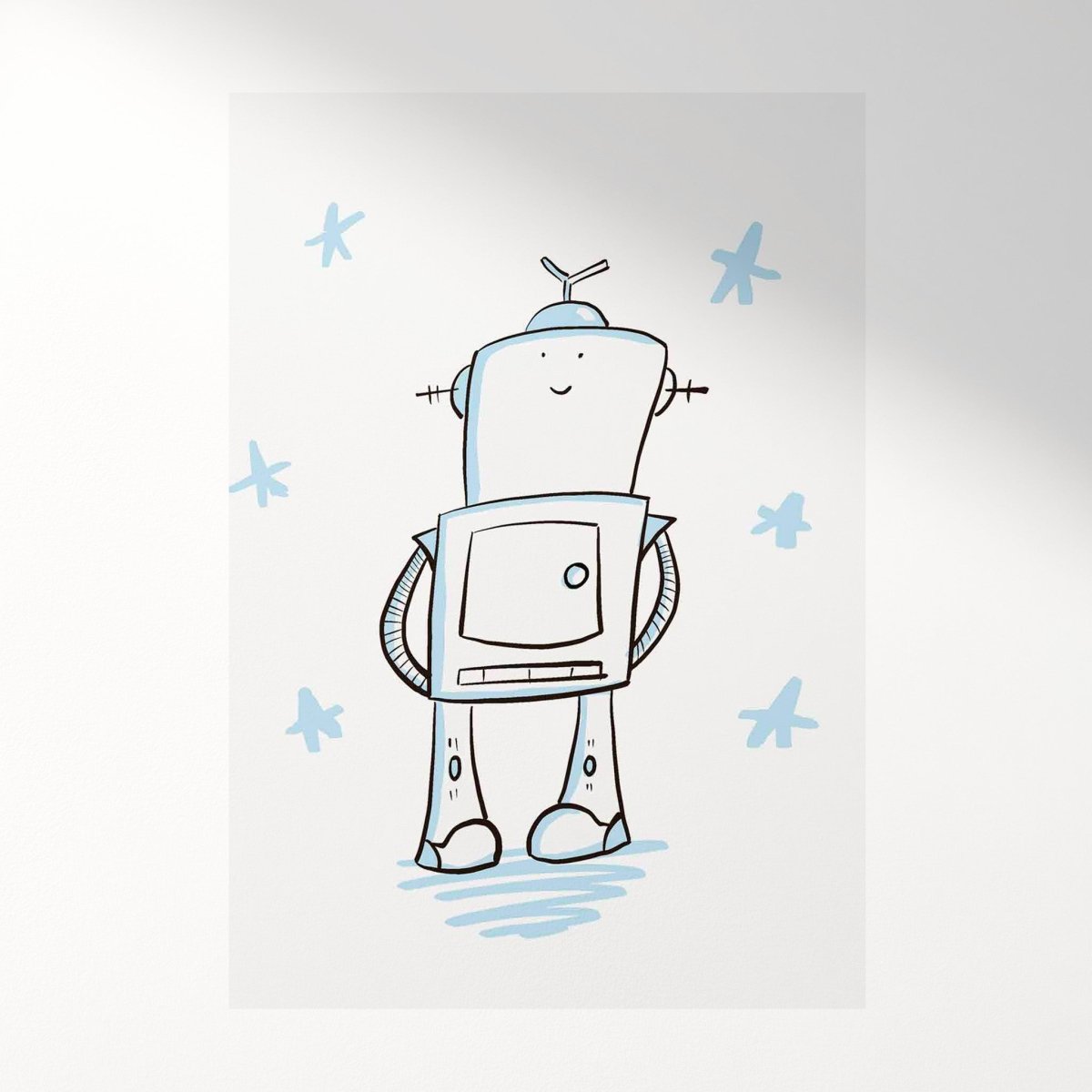 Cute Robot Illustration Art Print