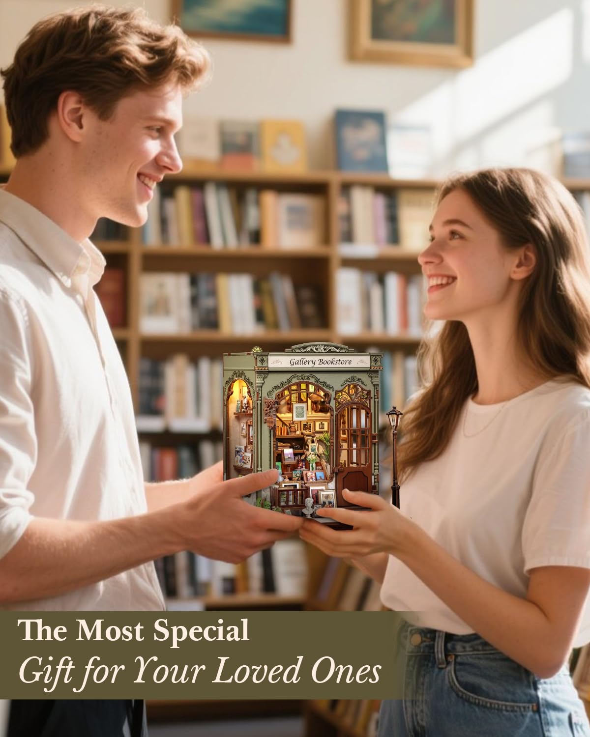CUTEBEE Book Nook Kit – DIY Miniature Bookstore 3D Puzzle for Adults | Gallery Bookstore