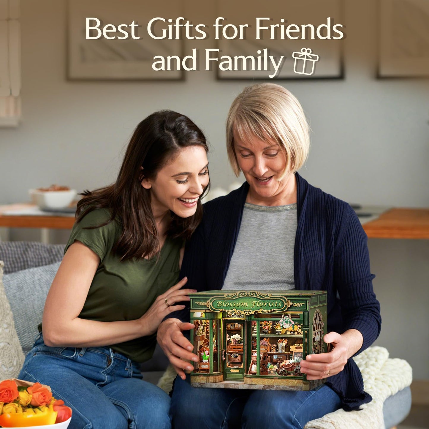 CUTEBEE Book Nook Kit – DIY Miniature Flower Shop Dollhouse for Adults & Teens | 3D Wooden Puzzle (Blossom Florists)