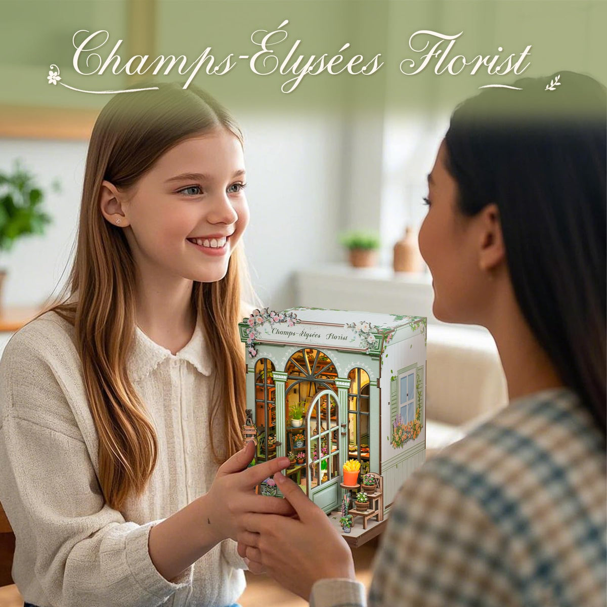 CUTEBEE Book Nook Kit – DIY Miniature House Dollhouse for Adults & Teens | Champs-Élysées Florist Edition