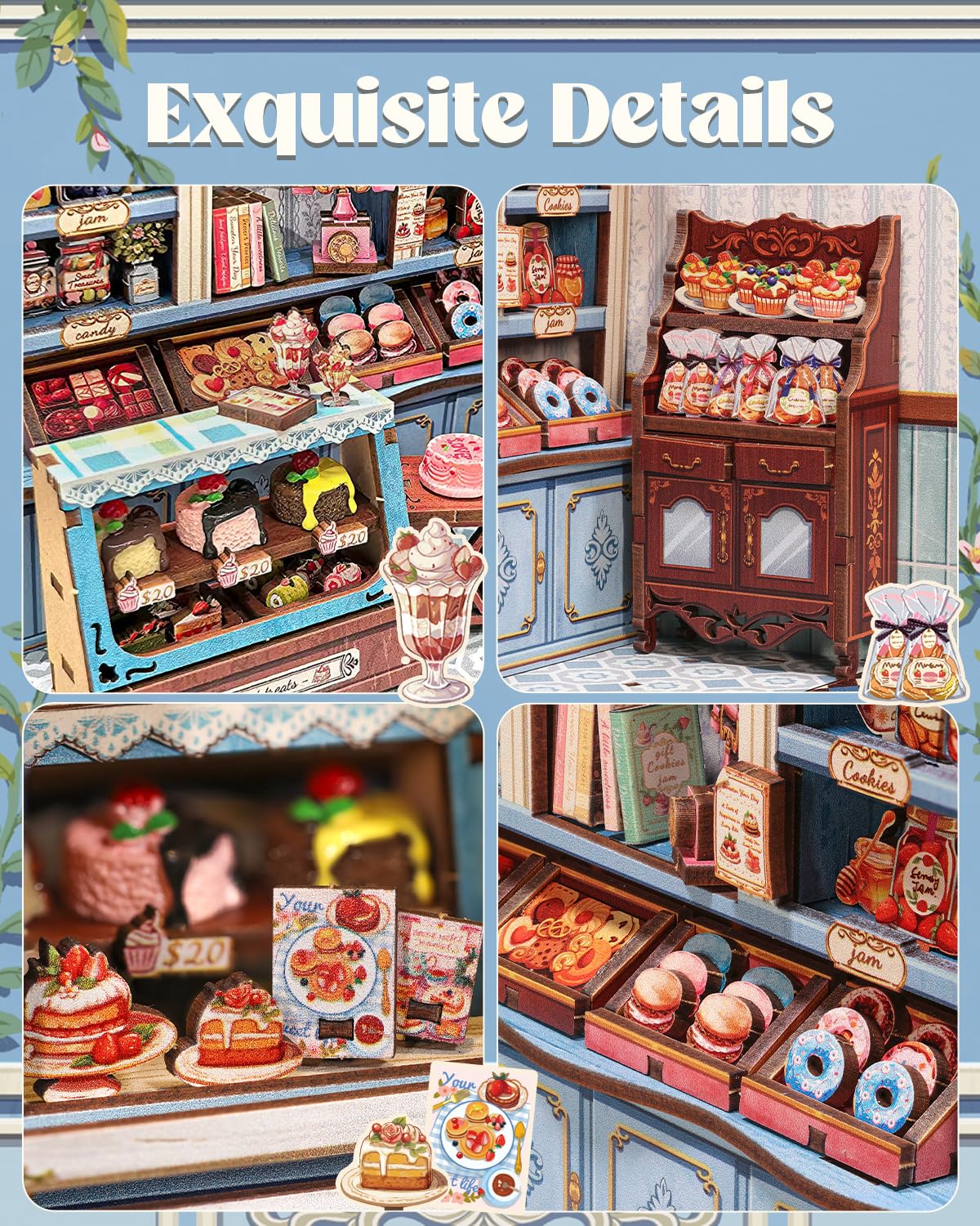 Cutefun Book Nook Kit - DIY Miniature House with LED, Sweet Marie Edition