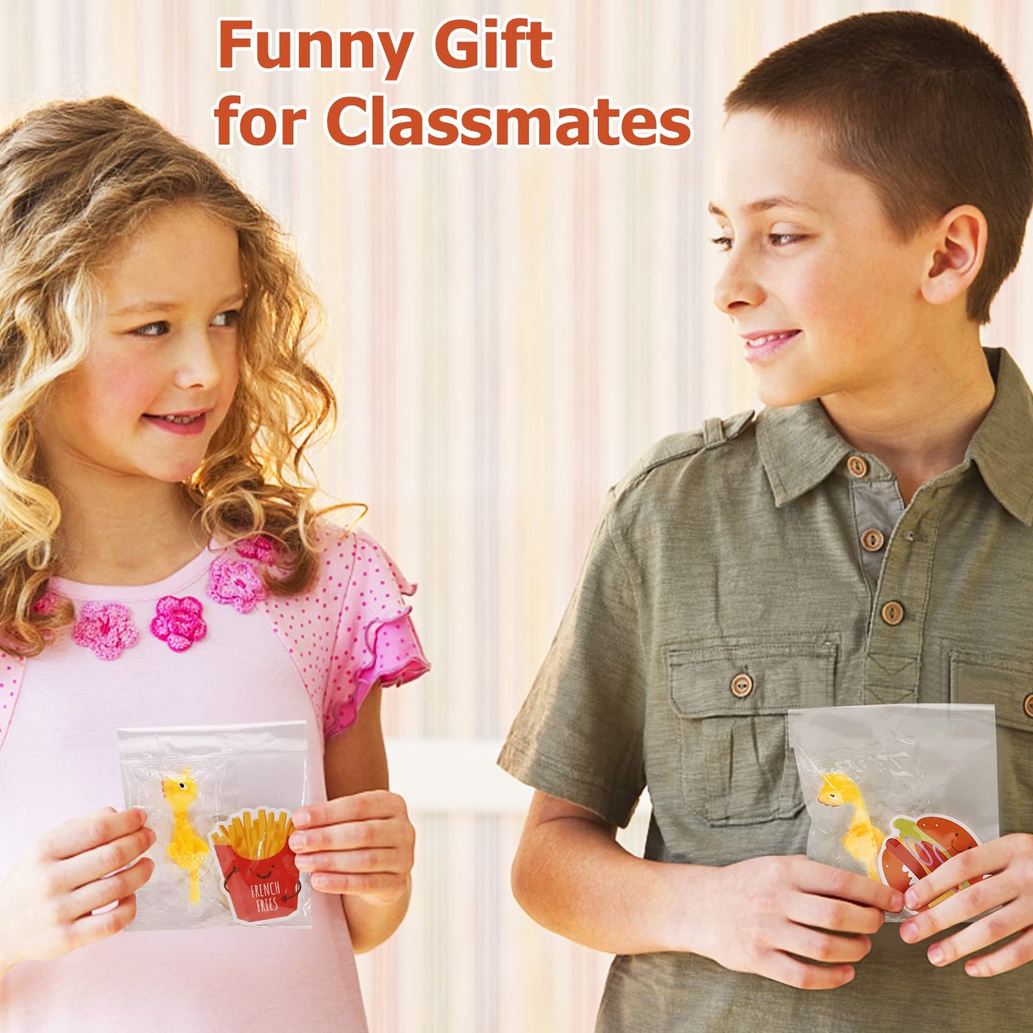 CWLAKON Valentines Cards for Kids - 36-Pack Classroom Party Favors & Stretchy Chicken Toys