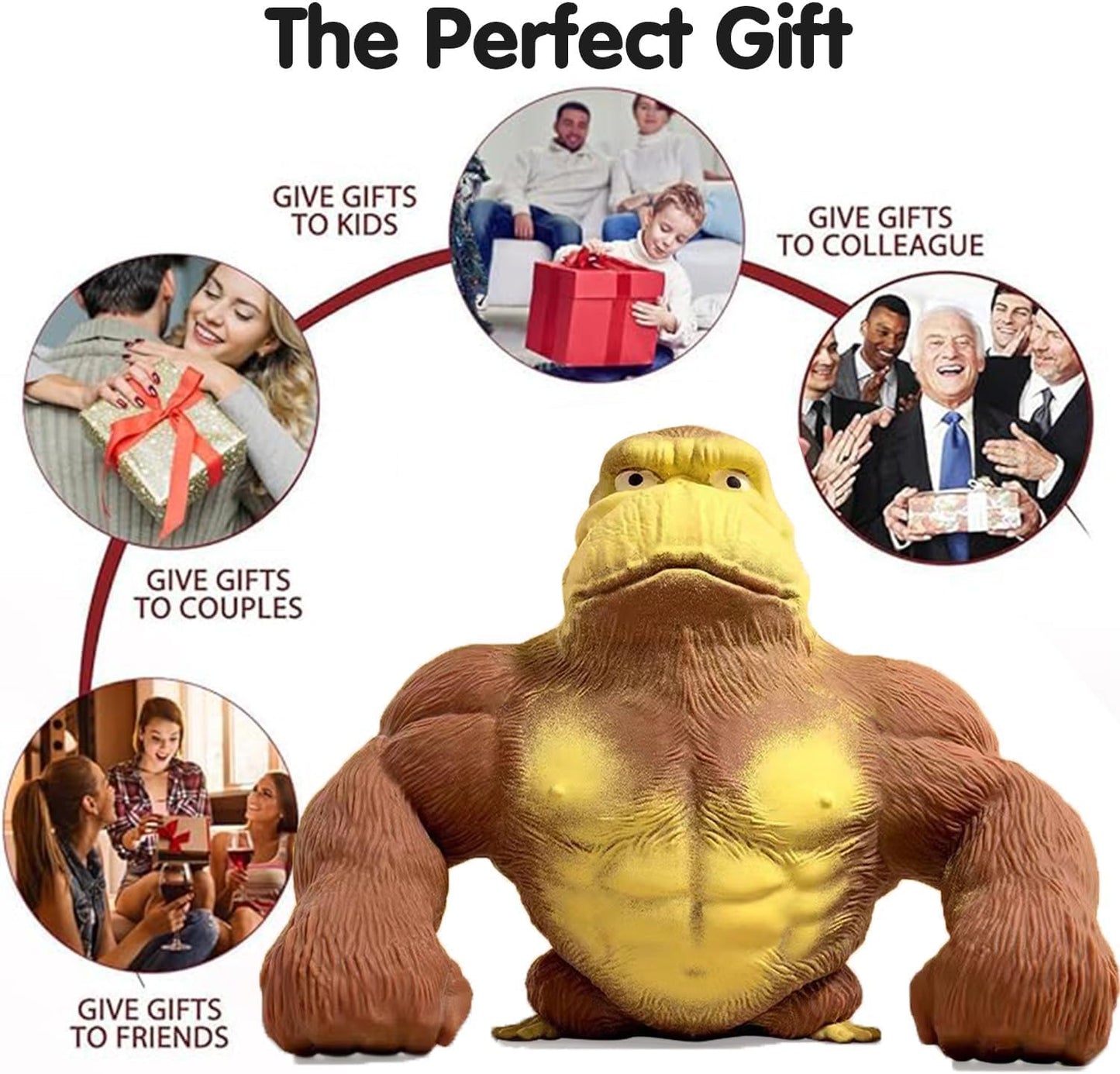 CYICTOY Stretchy Monkey Fidget Toy - Funny Brown Gorilla Stress Relief for All