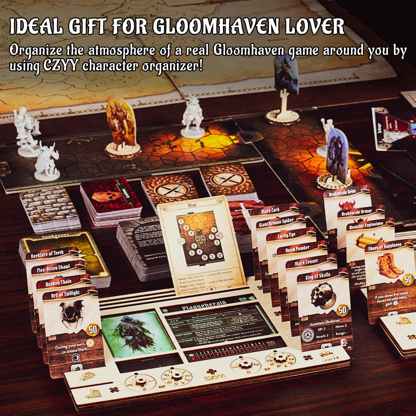 CZYY Gloomhaven Frosthaven Character Dashboard – 2 Birch Plywood HP & XP Dials