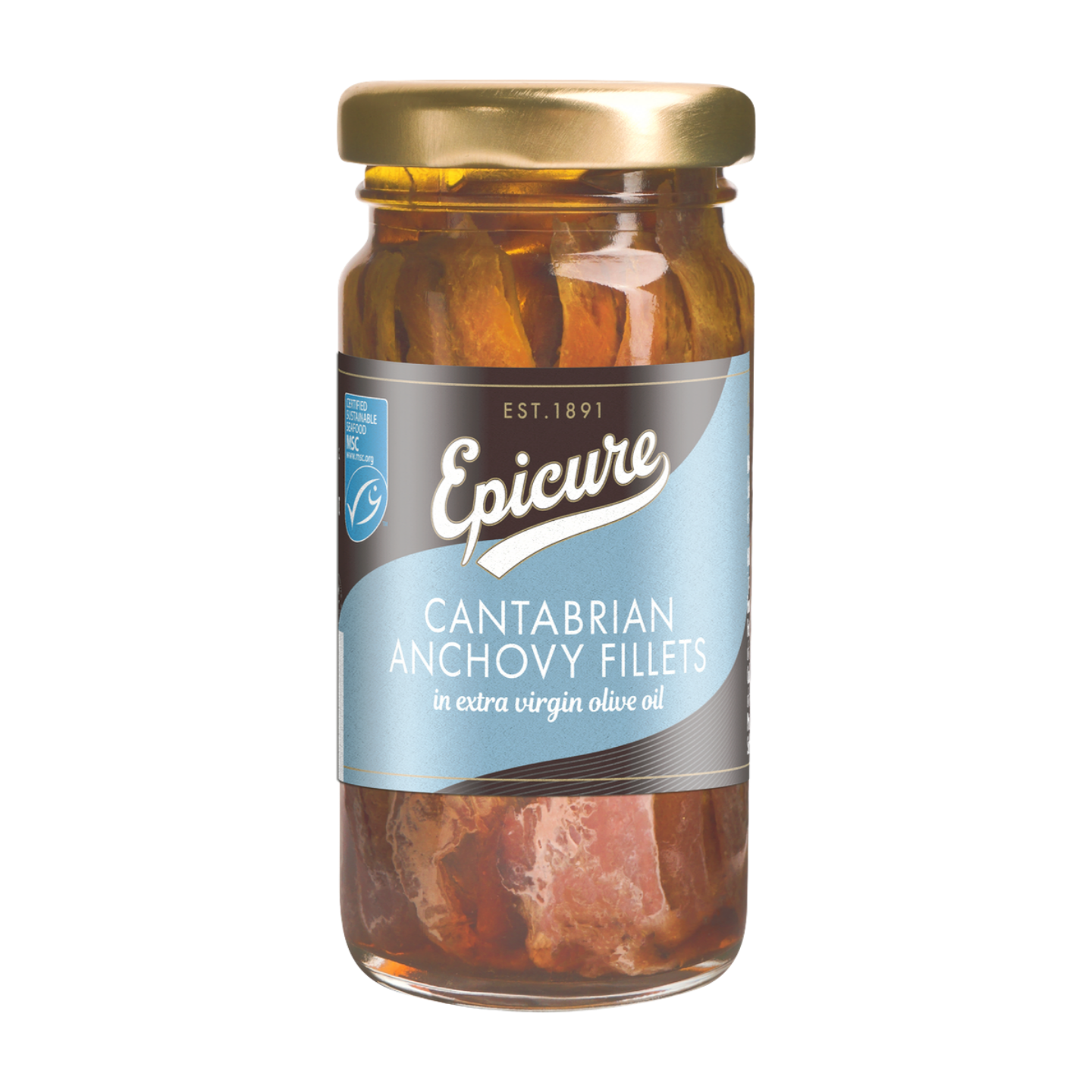 Epicure Cantabrian Anchovy Fillets in Extra Virgin Olive Oil (100g)