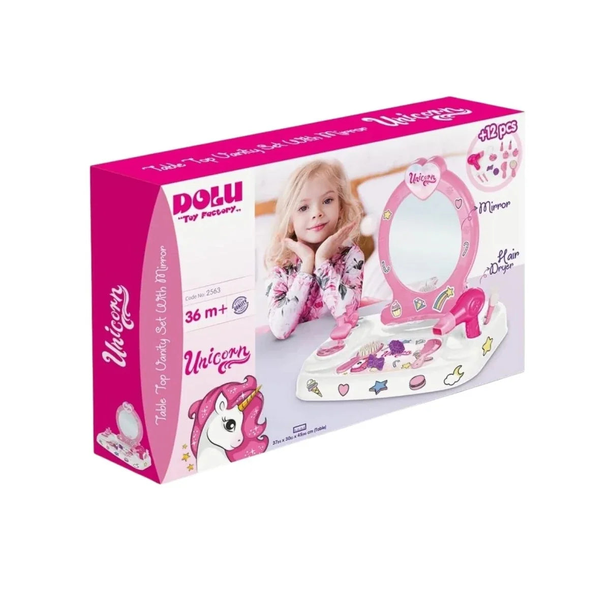 Dolu Table Top Vanity Set with Mirror
