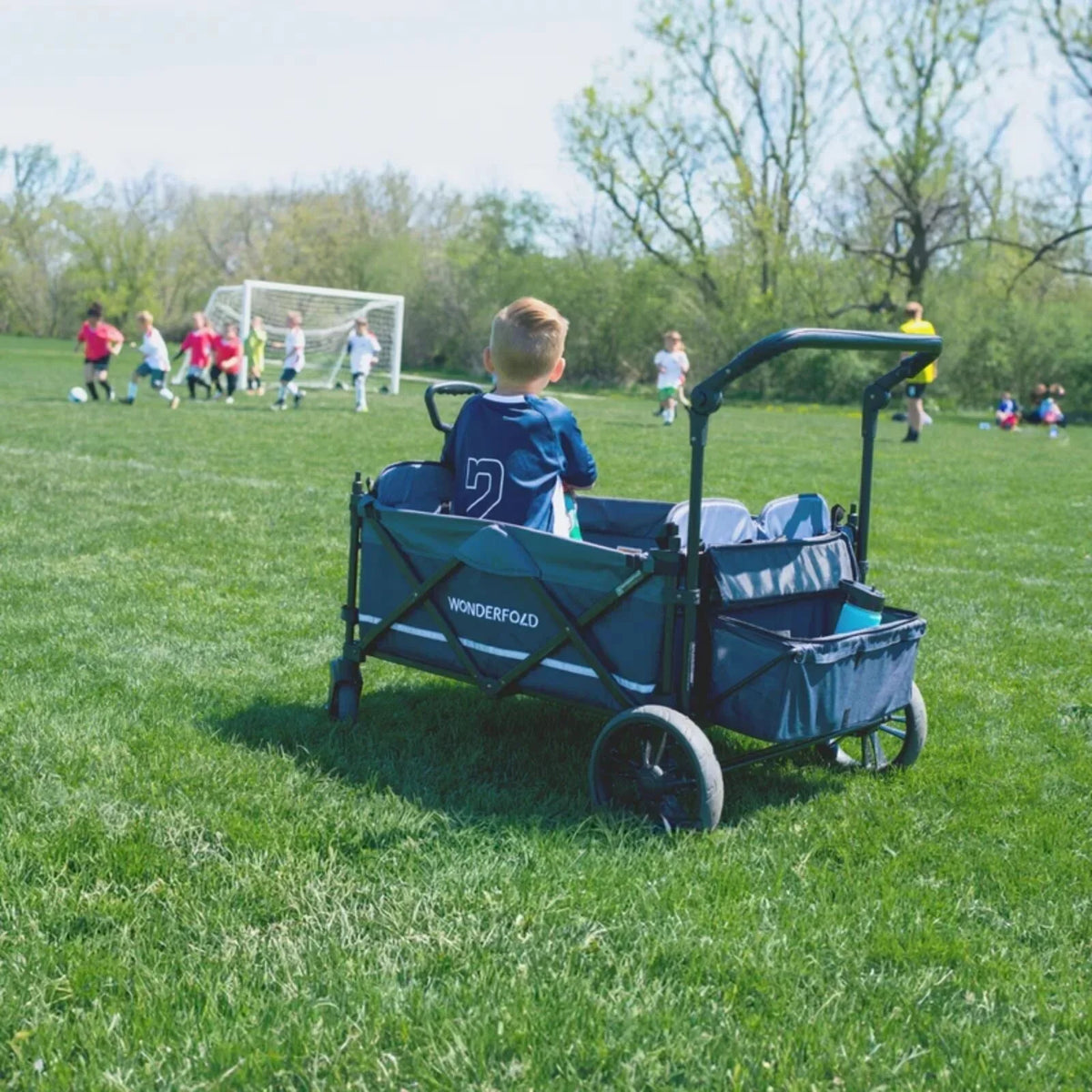 Wonderfold X4R Push and Pull Quad Stroller Wagon - Black