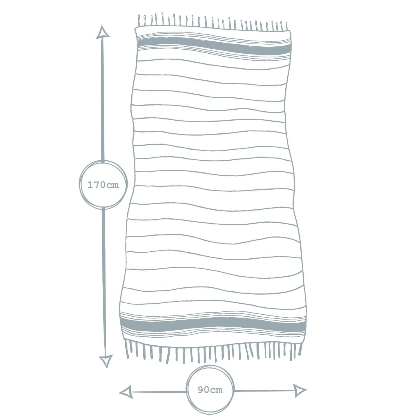 170cm x 90cm Turkish Cotton Bath Towel