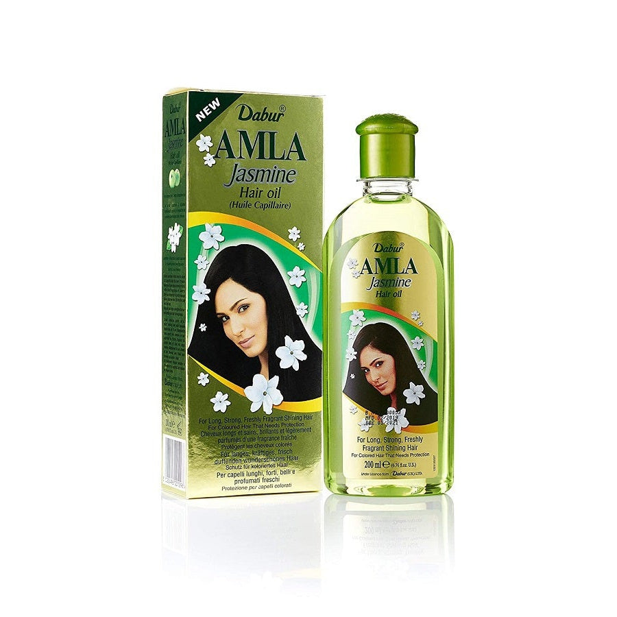 Dabur Amla Jasmine Hair Oil for Strong, Shiny & Fragrant Hair - All Hair Types - 200ml/6.76 fl oz