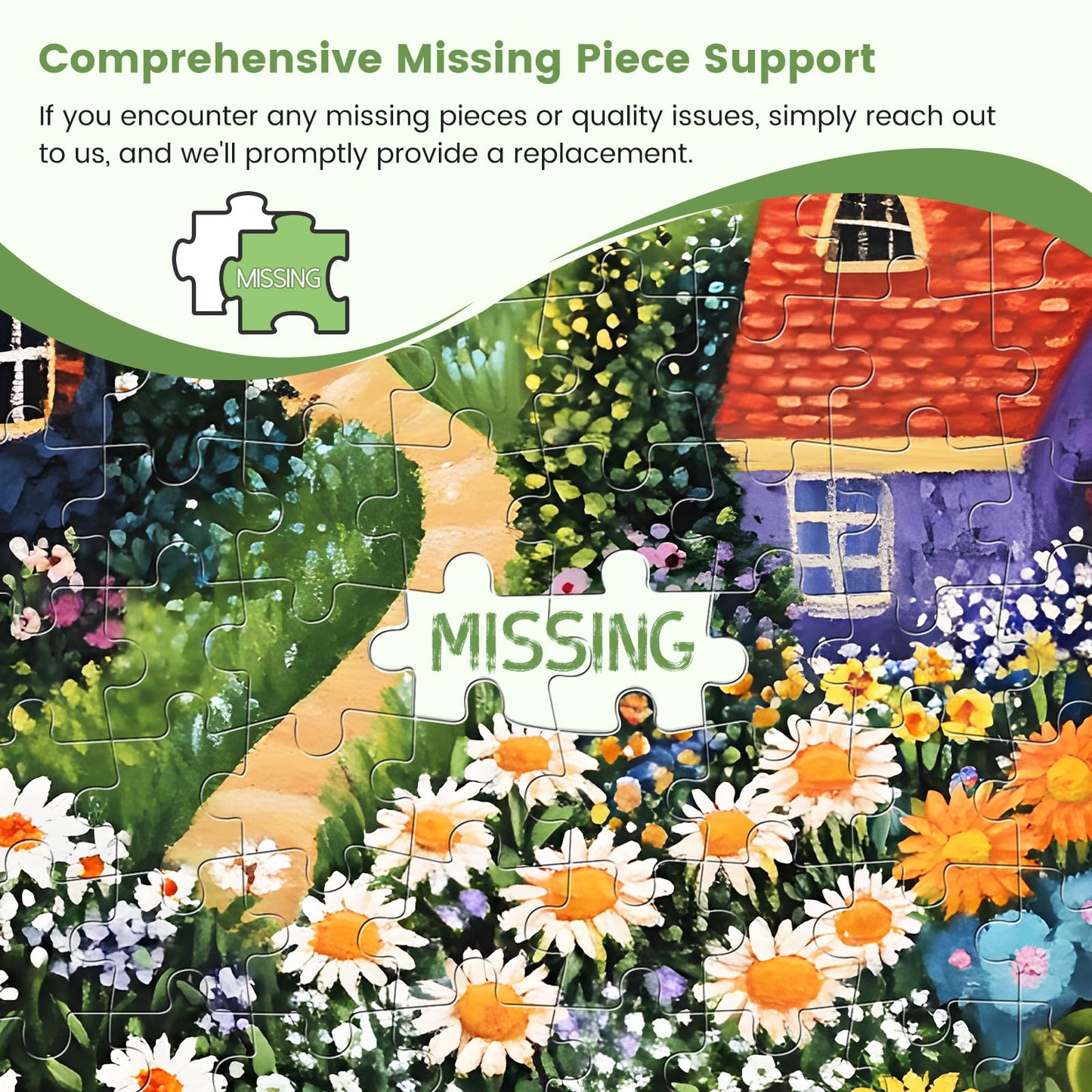 DAGIRT 300-Piece Puzzles for Adults – Idyllic Village & Blooming Garden