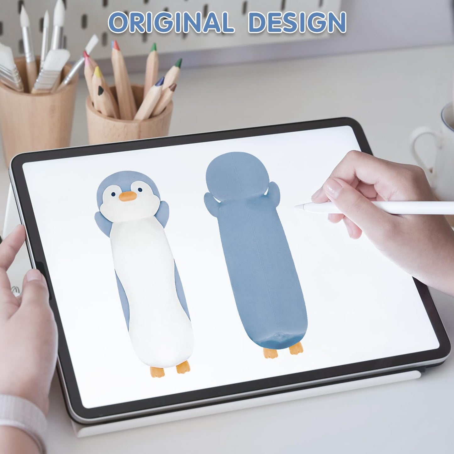 Dalmao 36-Inch Penguin Plush Pillow – Soft Jumbo Cuddle Toy for Kids & Adults