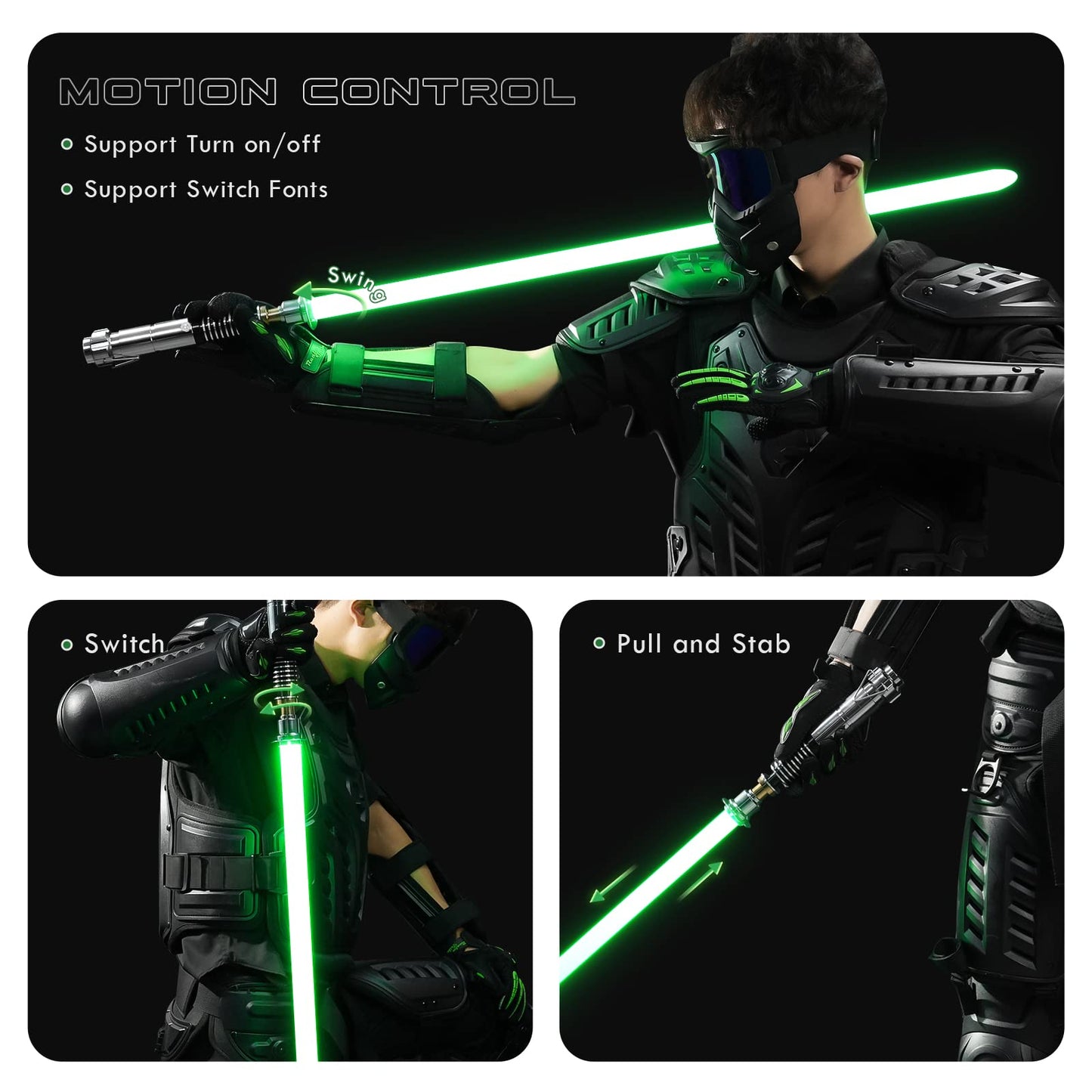 DAMIENSABER RGB3.0 Upgrade – Smooth Swing Light Saber, 16 Fonts, Infinite Color