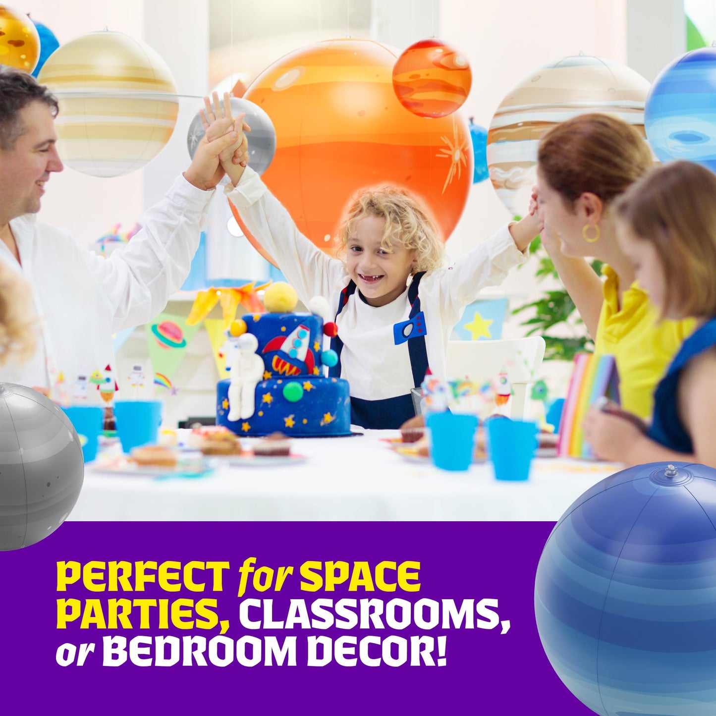 Dan&Darci Inflatable Solar System Planets – Jumbo Space Decor, Classroom & Gift