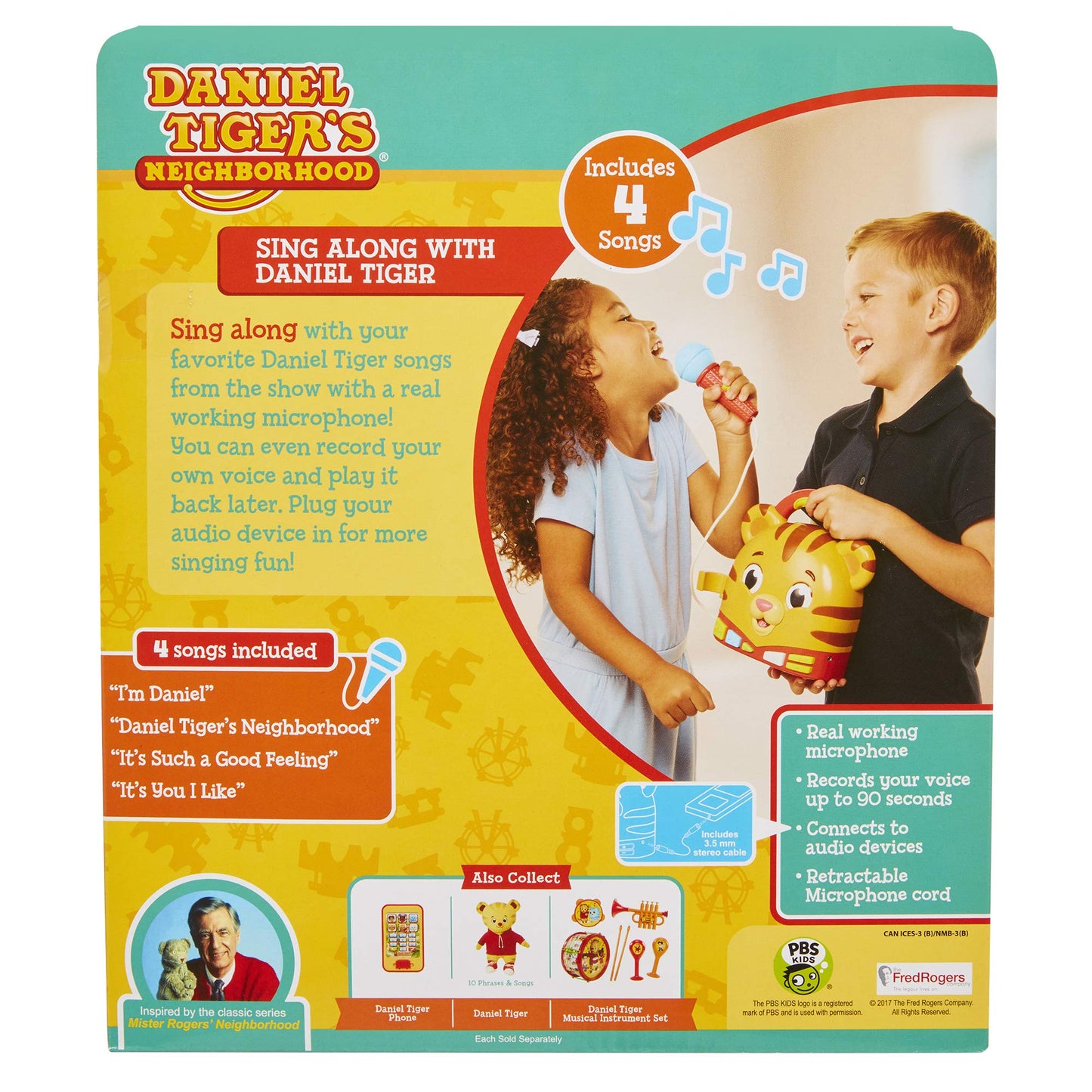 Daniel Tiger's Neighborhood Sing Along with Toy – Real Microphone, Record & Playback