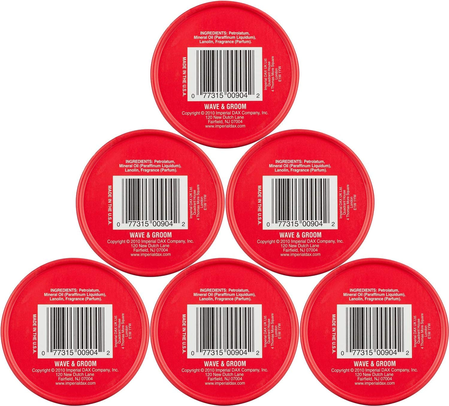 DAX Wave and Groom Hair Dress Pomade, 3.5 oz – Thick Hold for Short Hair (Pack of 6)