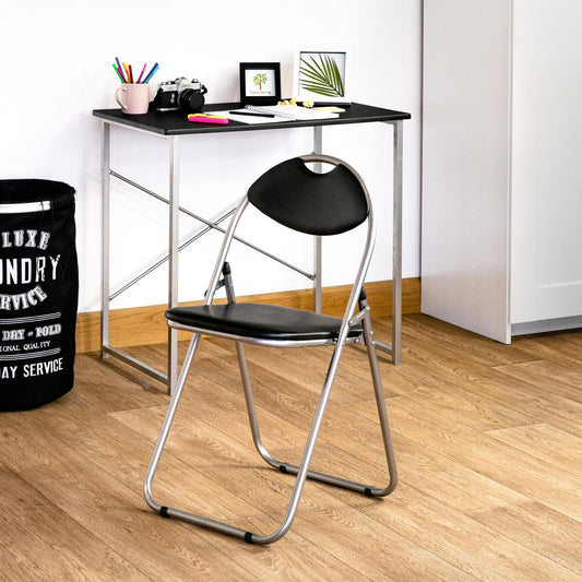 Black Curved Padded Folding Chair - Pack of Six
