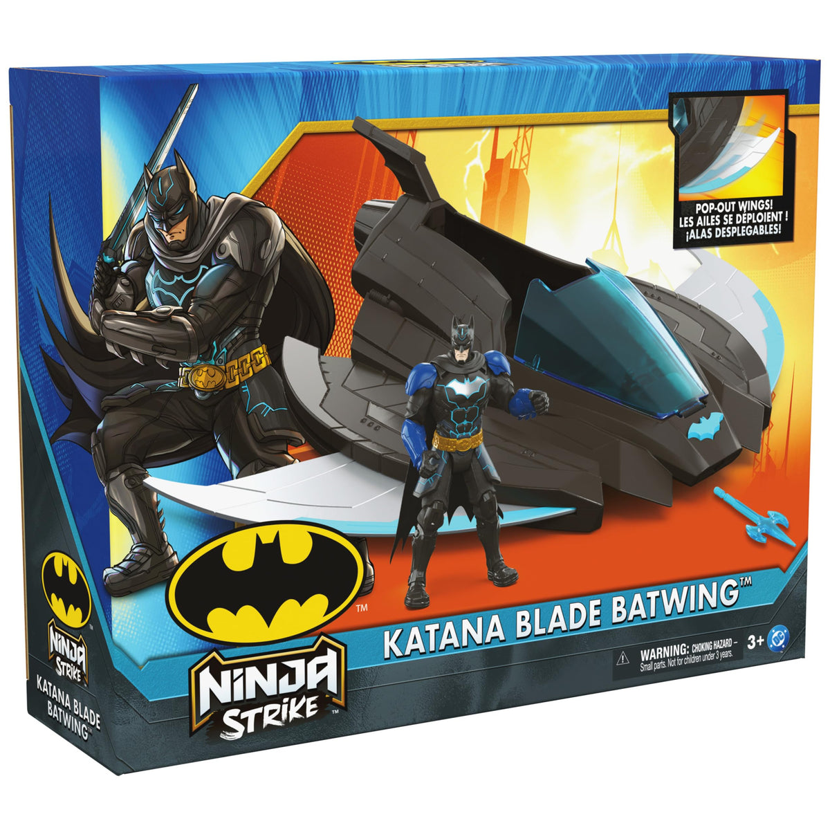 DC Comics Batman Ninja Strike Katana Blade Batwing with 6-Inch Ninja Batman Figure — 12-Inch Vehicle Playset