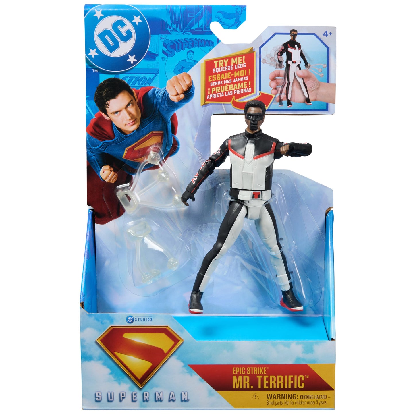 DC Comics Superman & Mr. Terrific Epic Strike Action Figure – 6-Inch, Authentic Movie Styling, Includes 2 Accessories | Ages 4+
