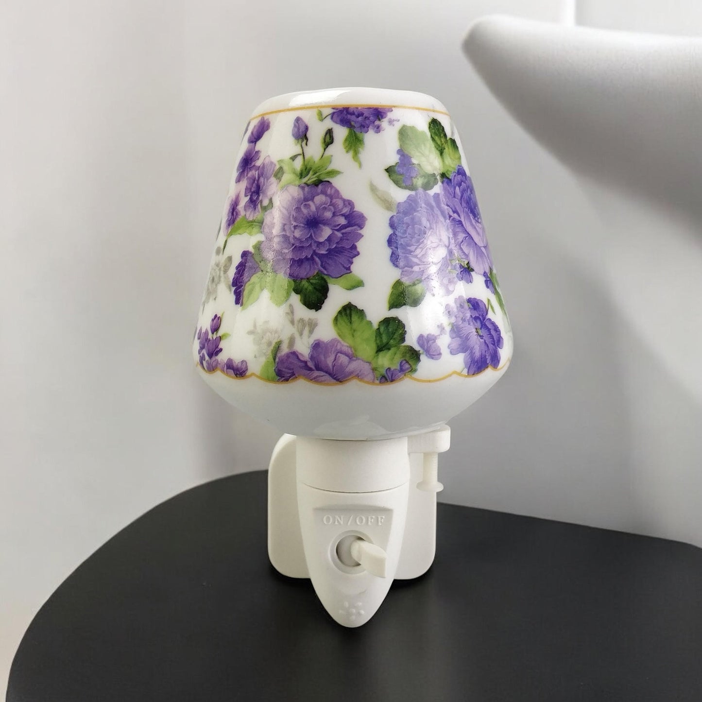 8 INCH FLORAL LED NIGHTLIGHT PURPLE FLOWERS