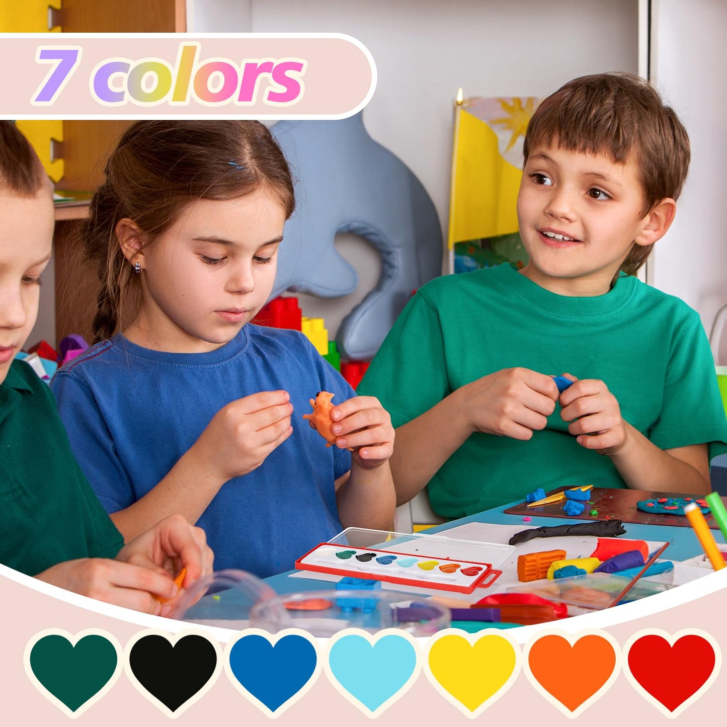 Dcocdeely 36-Color Heart Watercolor Paint Set with Brush — Portable Kids Art Kit, Valentine's Gift