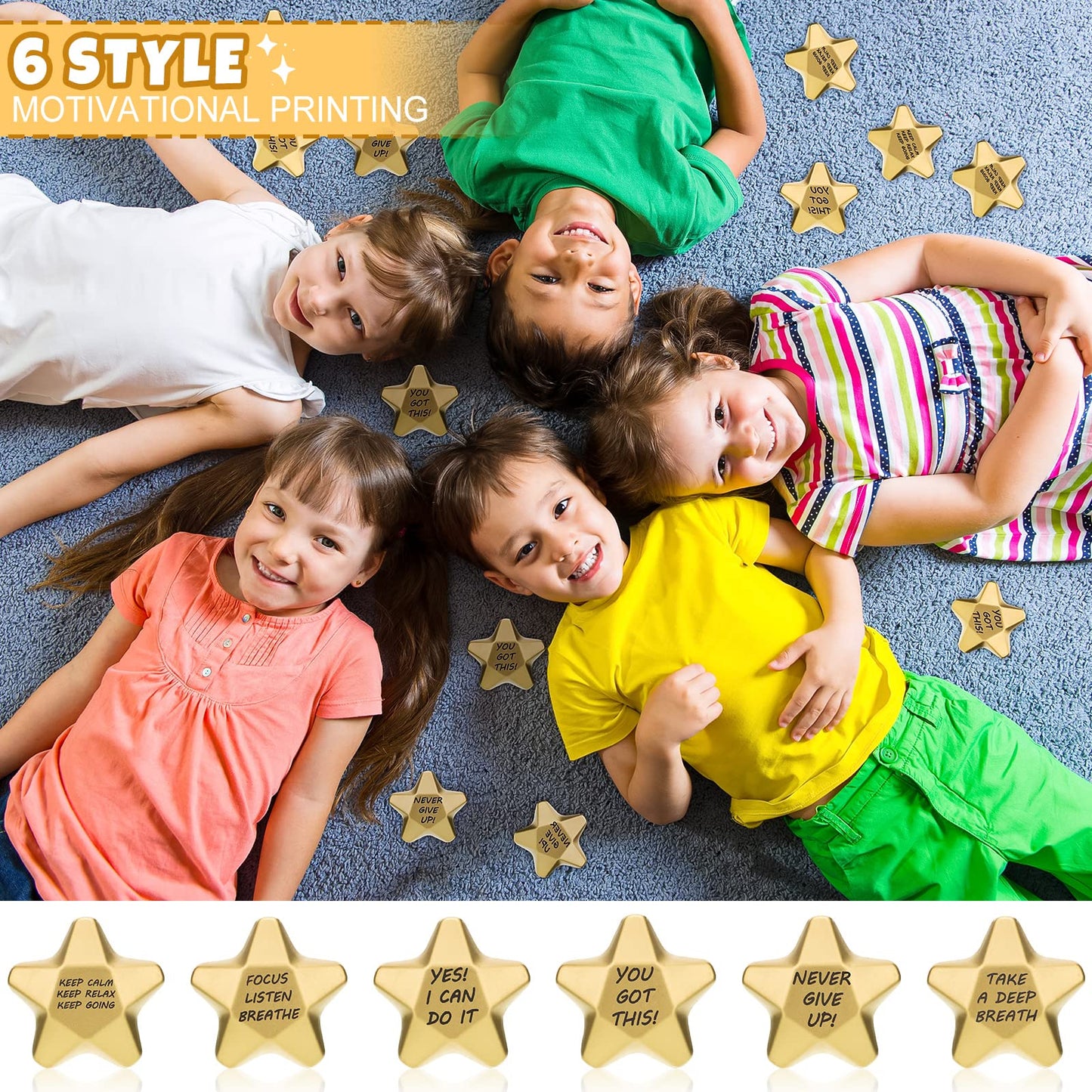Deekin 36-Piece Star Foam Stress Balls – Mini 1.6" Squeeze Toys
