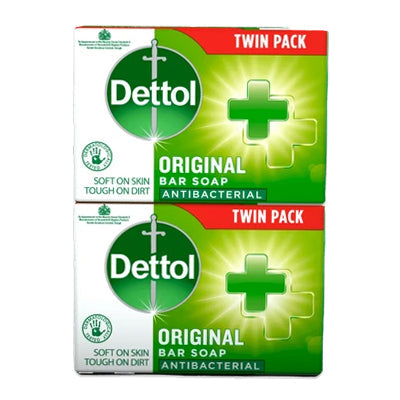Dettol Antibacterial Original Soap Germ Protection for Family Daily Use Twin Pack 2x100g
