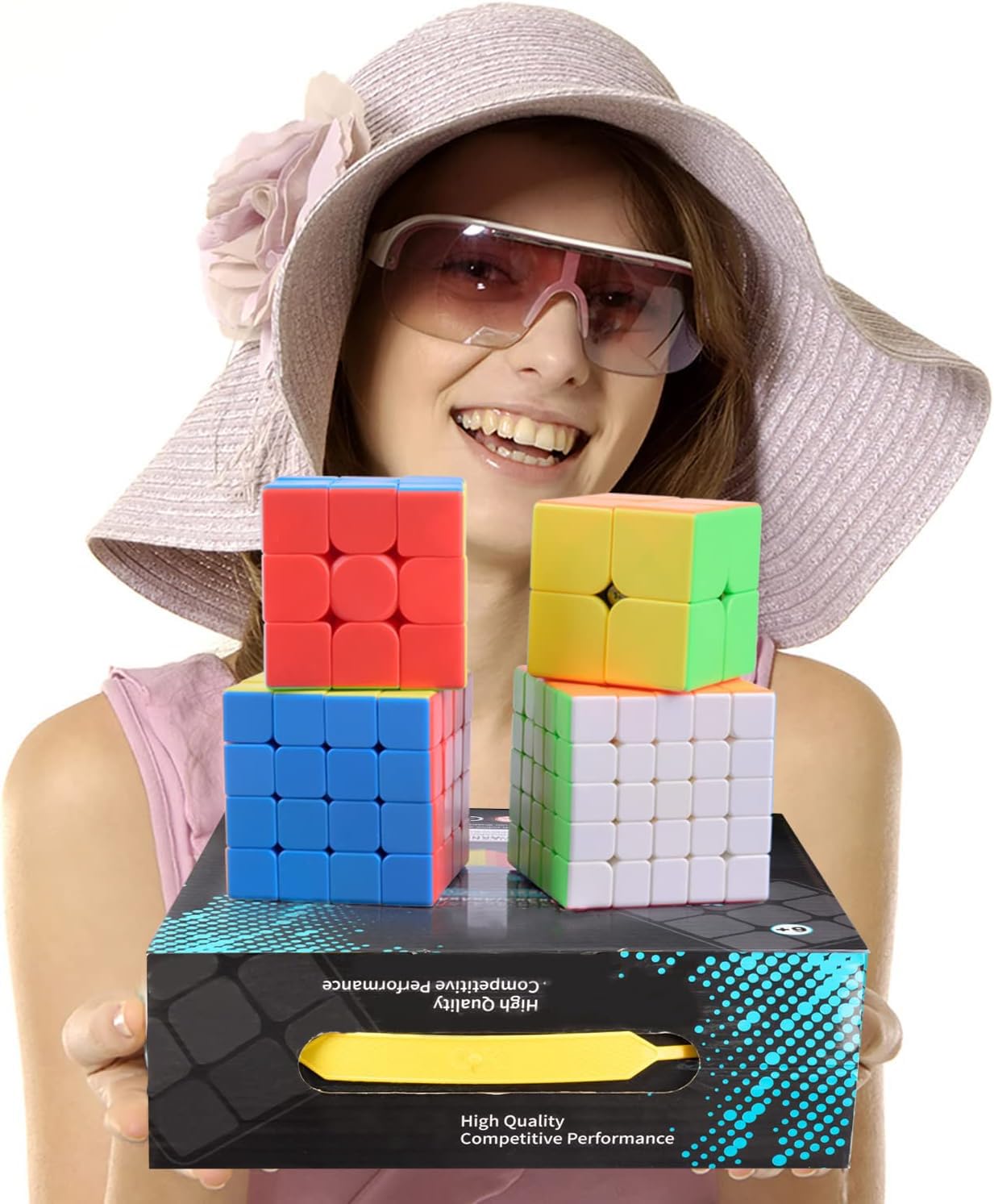 D-FantiX Speed Cube Set – Meilong MF2S MF3S MF4S MF5S Stickerless Cubes in Gift Box