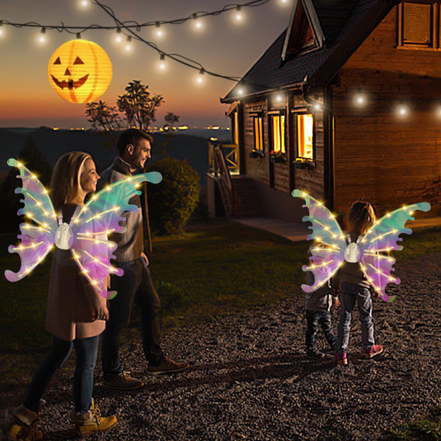 Diakud Light Up Butterfly Fairy Wings for Girls – LED Dress-Up Wings for Ages 4-8