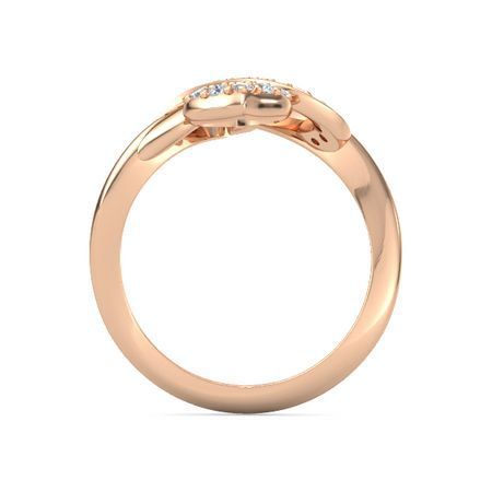 Diamond Peach Heart Rose Gold Ring