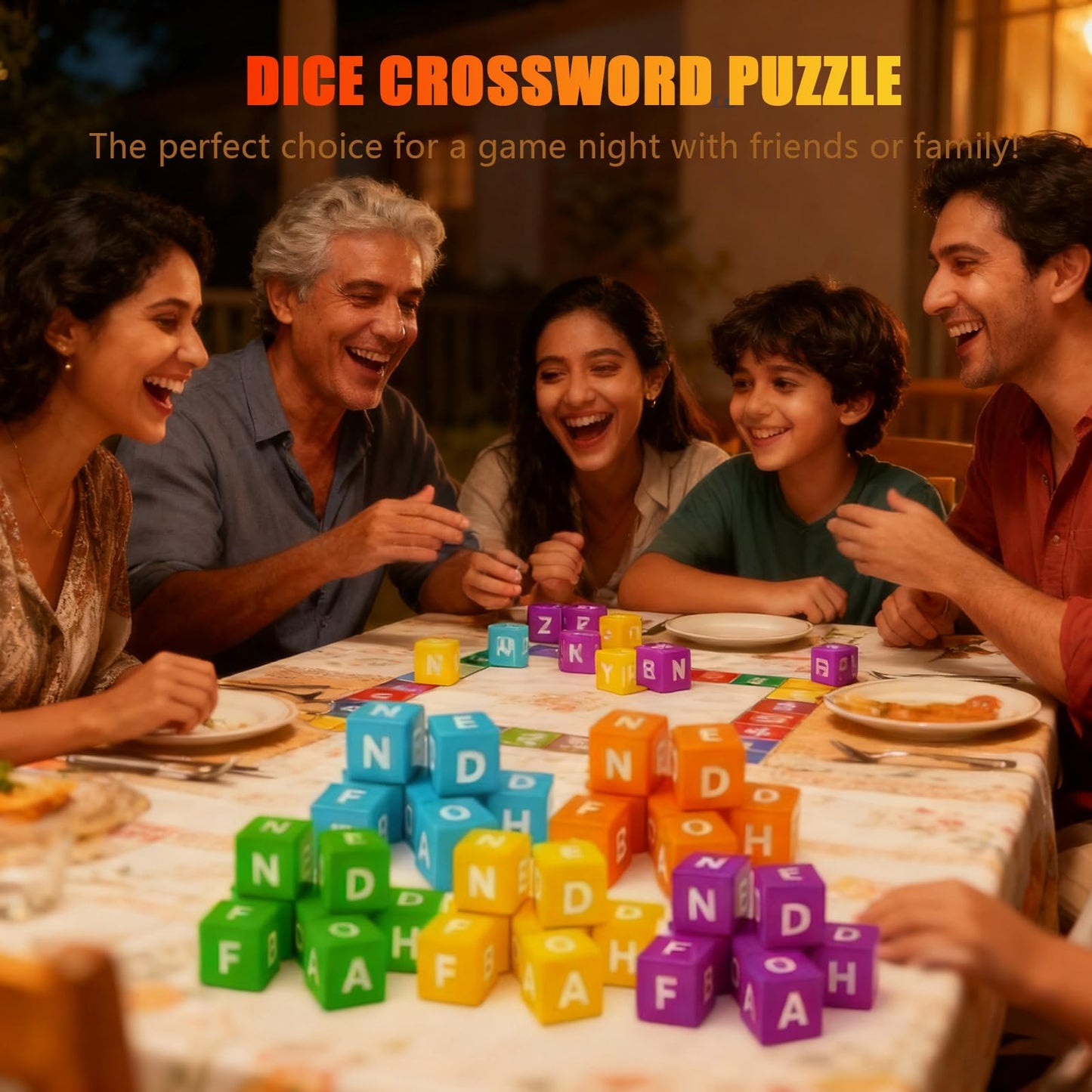 Dice Game – Fast-Paced Word Party Game for 1–5 Players | Family Game Night & Gamenight (60 Dice)
