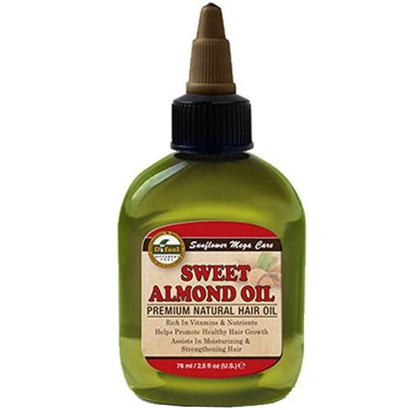 Difeel Sweet Almond Oil Premium Natural Hair Oil Nourishes & Strengthens for All Hair Types 75ml/2.54 oz