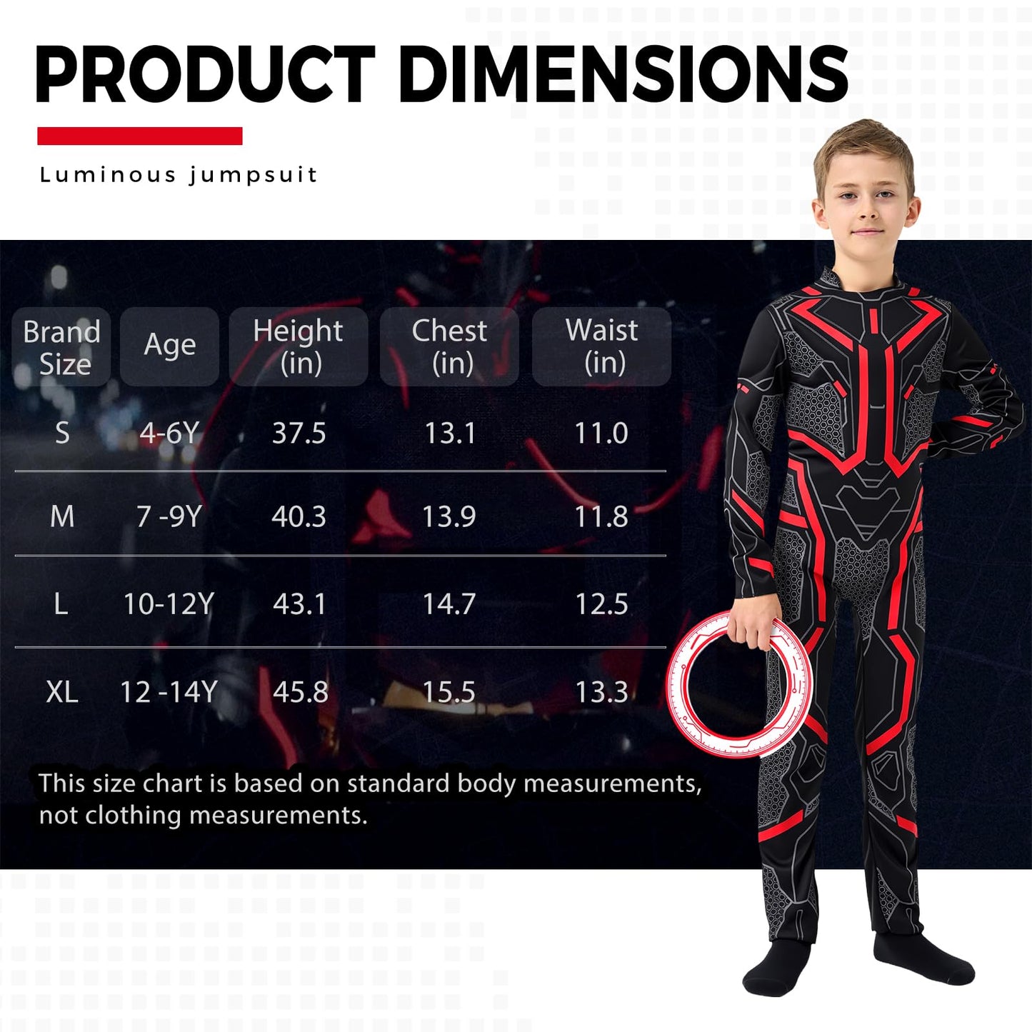 digi Kids Cyber Space Hero Jumpsuit with Glow-in-the-Dark Frisbee | 4-12 years