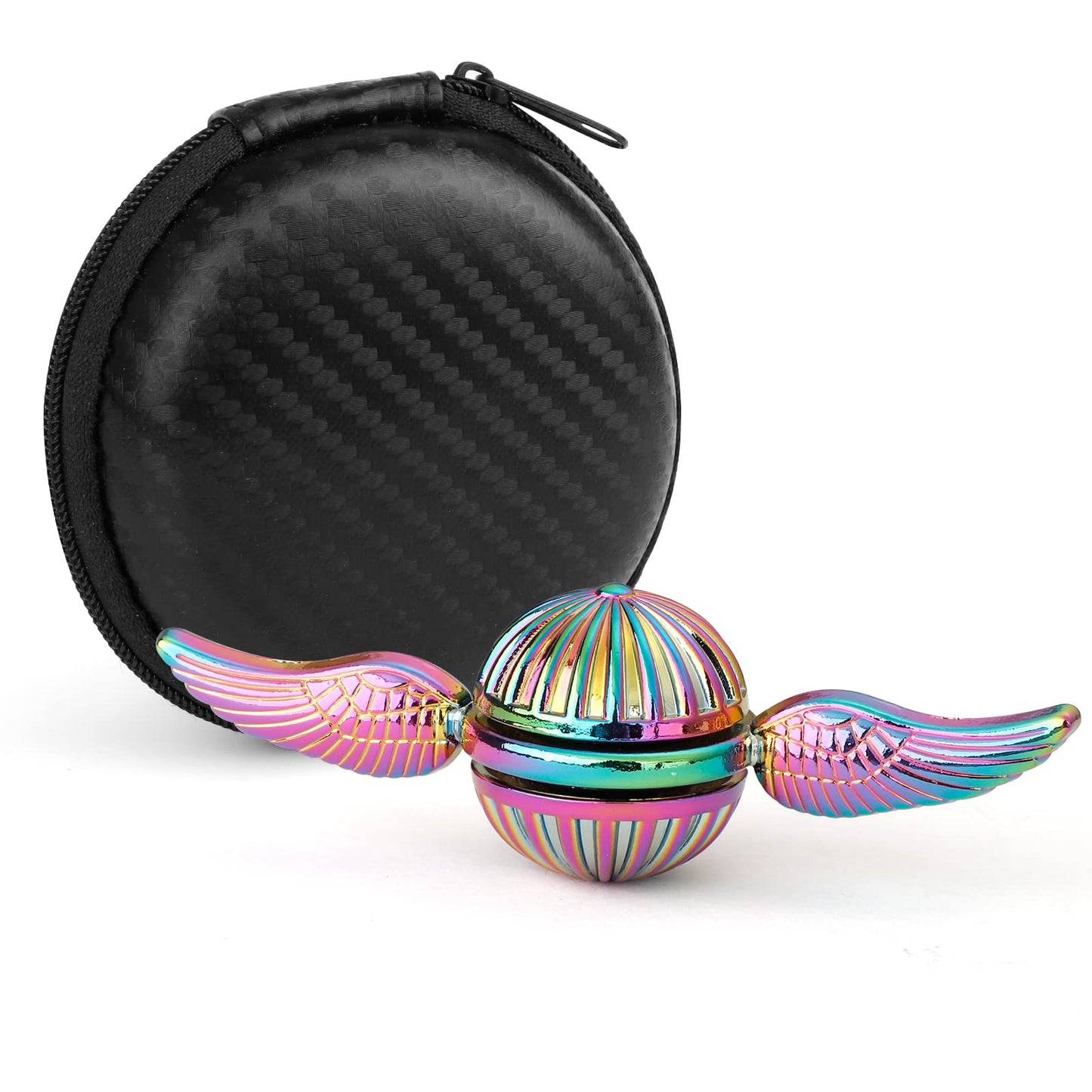 Dilabnba Rainbow Hand Fidget Spinner – Quiet Metal Sensory Orb for Kids & Adults | Desk Decor & Focus
