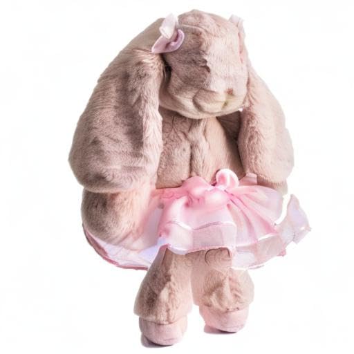 DILLY DUDU Ballerina Bunny Plush — 10-Inch Pink Soft, Poseable Toy