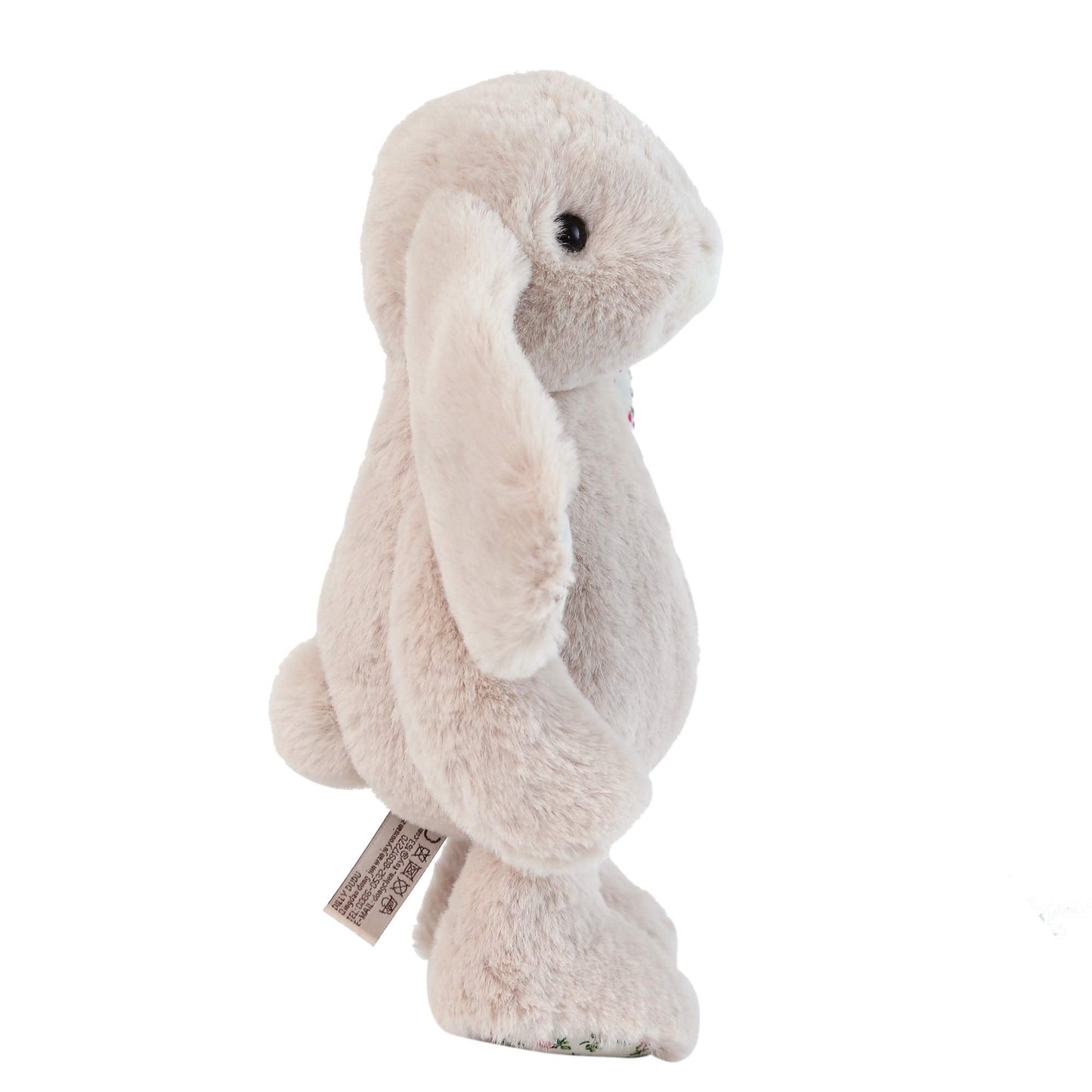 DILLY DUDU Blossom Bunny 10-Inch Plush Rabbit – Beige, Soft Cuddly Toy