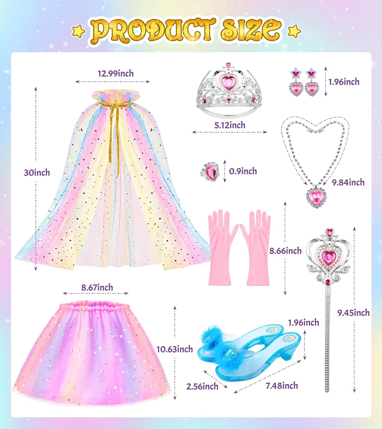 DISHIO Princess Dress Up Shoes & Jewelry Boutique for Girls – Pretend Play Costume Set