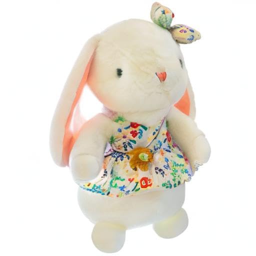 DiSiMi Soft Plush Rabbit with Flower Skirt – Embraceable, Washable Kids Toy