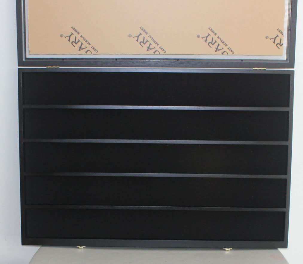 DisplayGifts Playing Card Display Case - 60 Deck Capacity, UV-Protected Acrylic Door, Wall-Mount