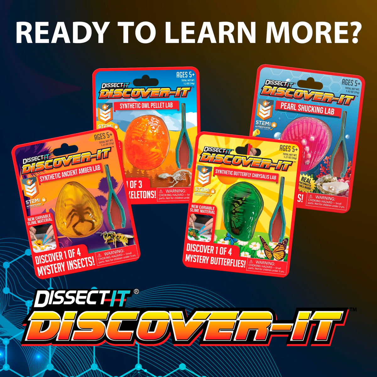 Dissect It Discover-It Butterfly Metamorphosis Kit for Kids | Synthetic Dissection Lab & STEM Toy (Ages 5+)