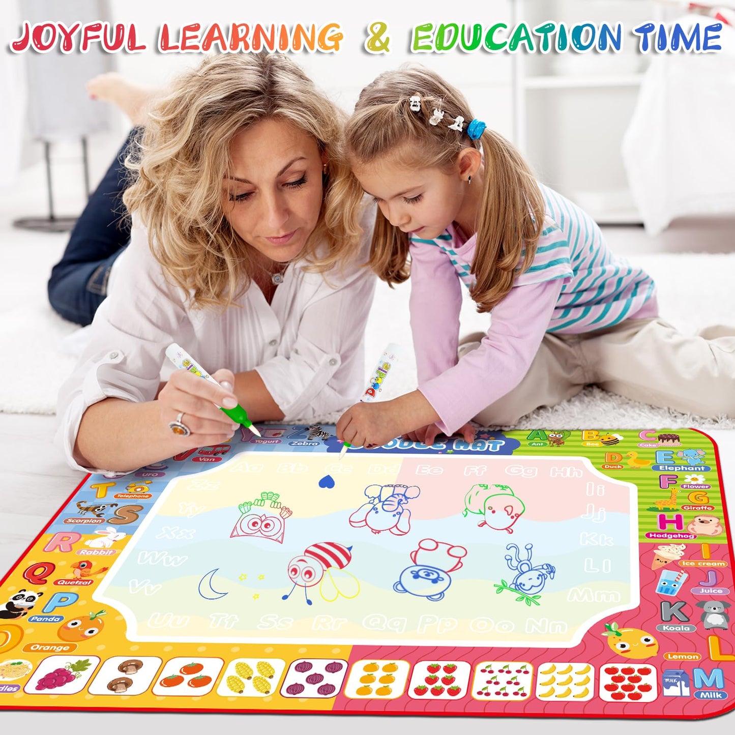 Diteryy Water Doodle Mat 32x24 Inch – Mess-Free Water Painting Toy for Kids (Ages 3-8)