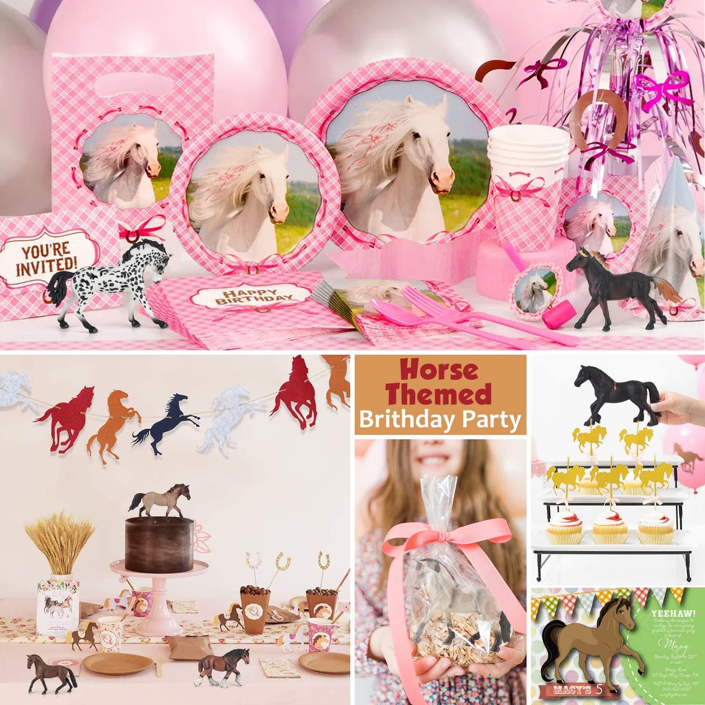 Divwa 8-Piece 6-Inch Plastic Horse Figures – Realistic Toy Set for Kids