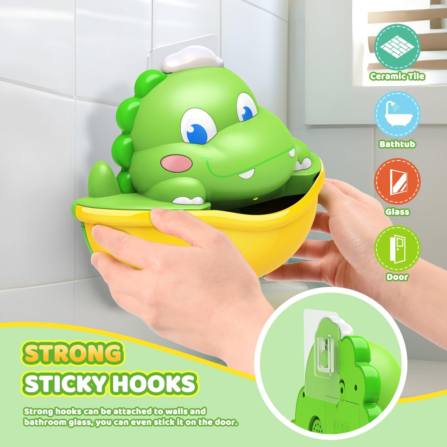 Diyfrety Bath Bubble Maker – Light-Up Dinosaur Bath Toy for Kids 1–8