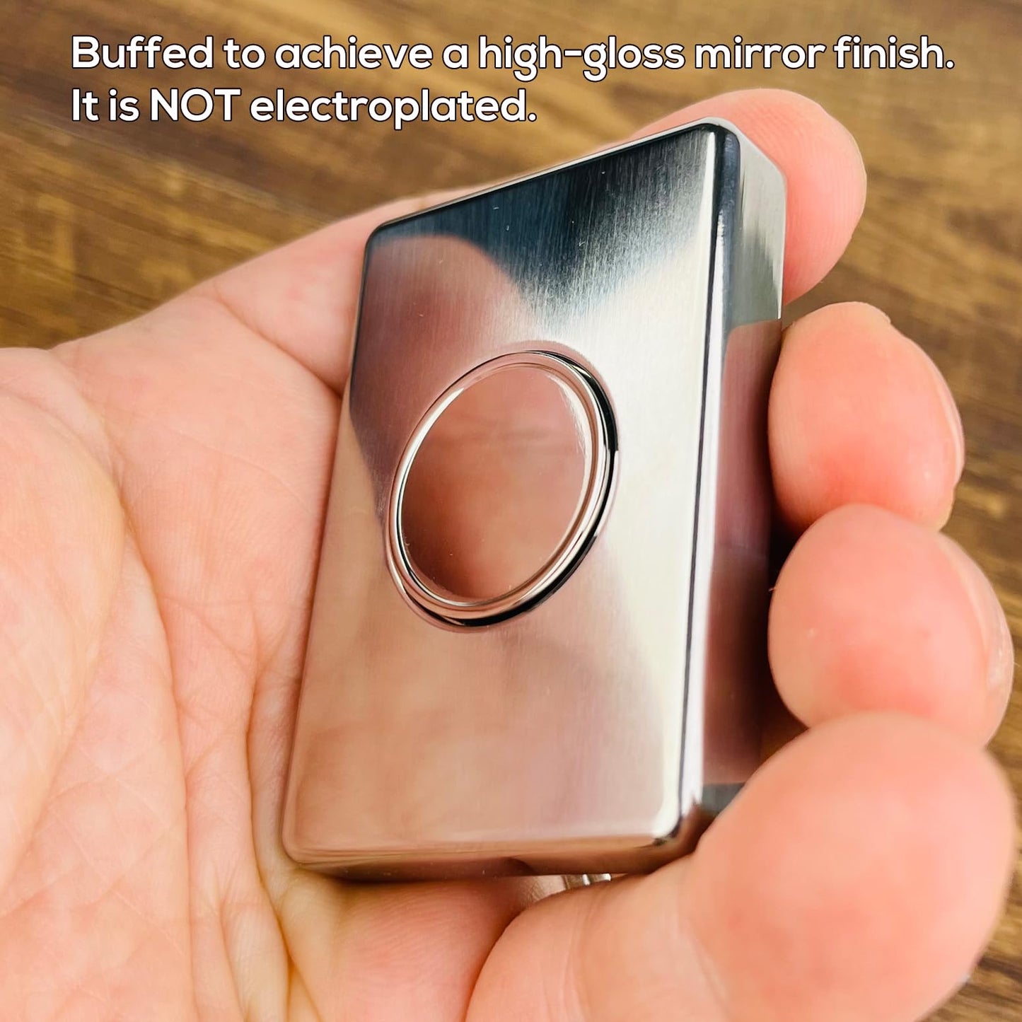 DjuiinoStar Premium Fidget Spinner — Titanium Mirror-Polished Brutalist Design | DFS-40T