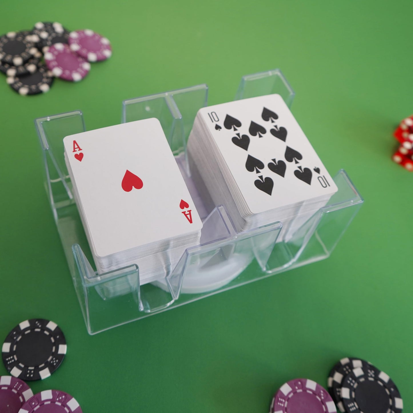 DNB SPORTS Revolving Card Tray – 6-Deck Canasta Card Holder
