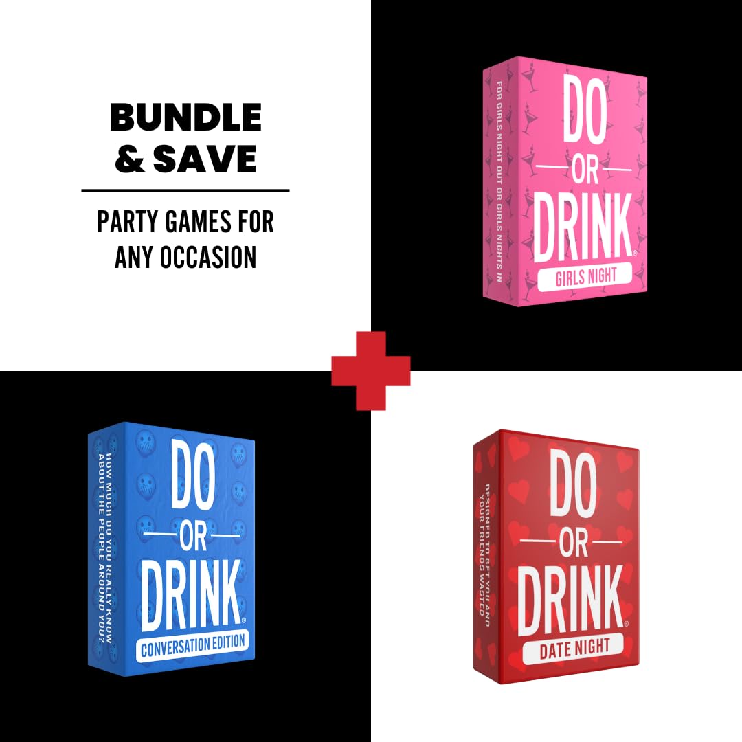 Do or Drink: Adult Drinking Card Games — 350 Cards, 175 Challenges for Parties & Gift Ideas
