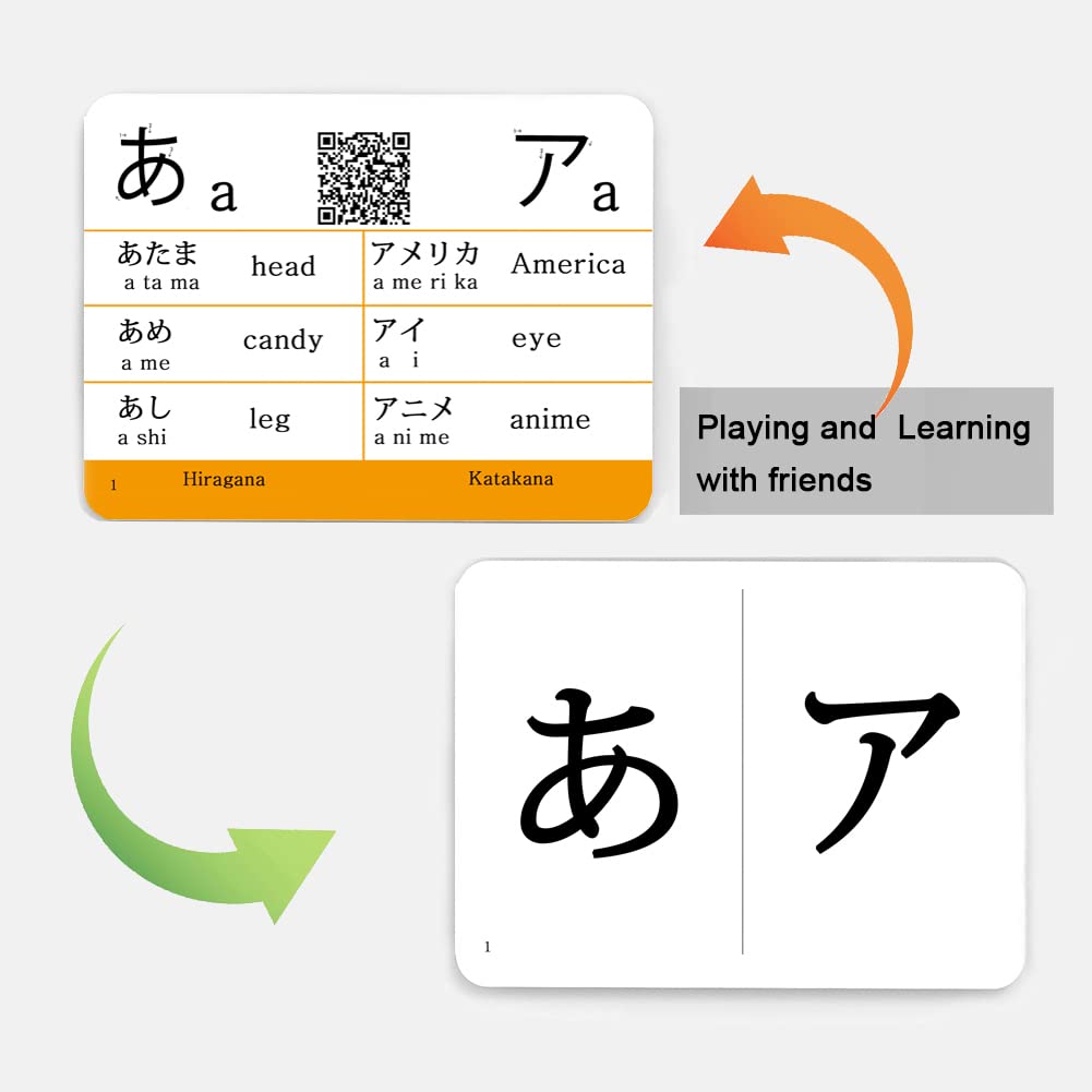 Docdeer Hiragana & Katakana Flash Cards for Beginners | 46+46 Syllabary + Pronunciation Videos (Classic Edition)
