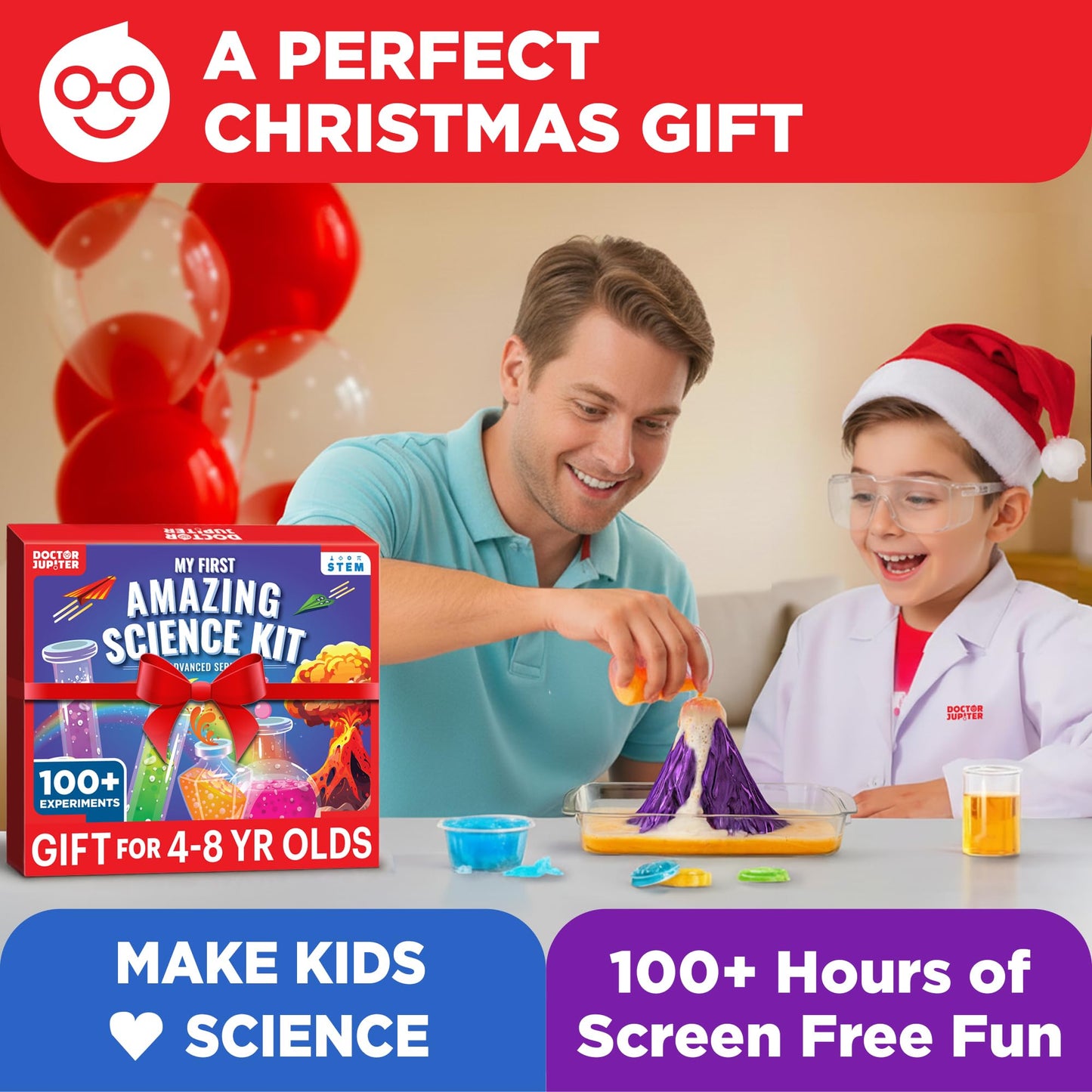 Doctor Jupiter My First Amazing Science Kit for Kids (Ages 4–8) | 100+ Experiments | Screen-Free STEM Toy